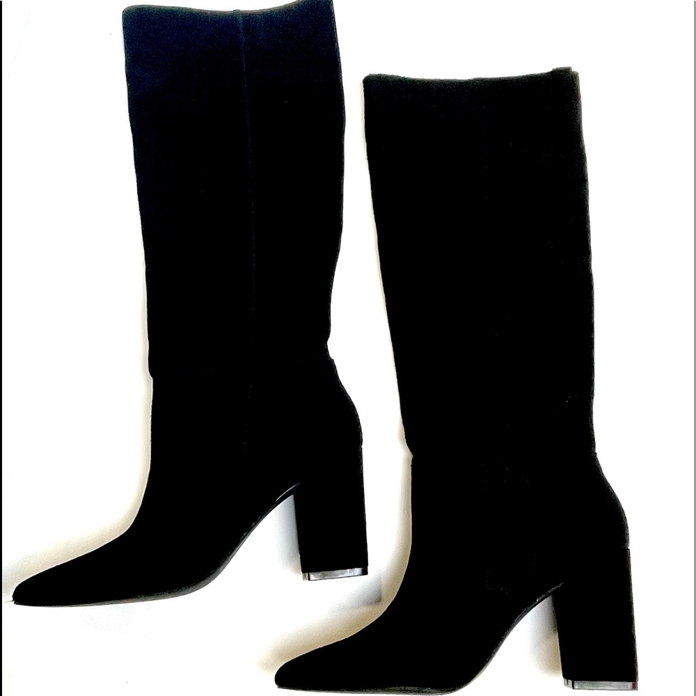 NEW Steve Madden’s Raddle Black Suede Knee High Boots. 3" Heel, Pull on  Size 6